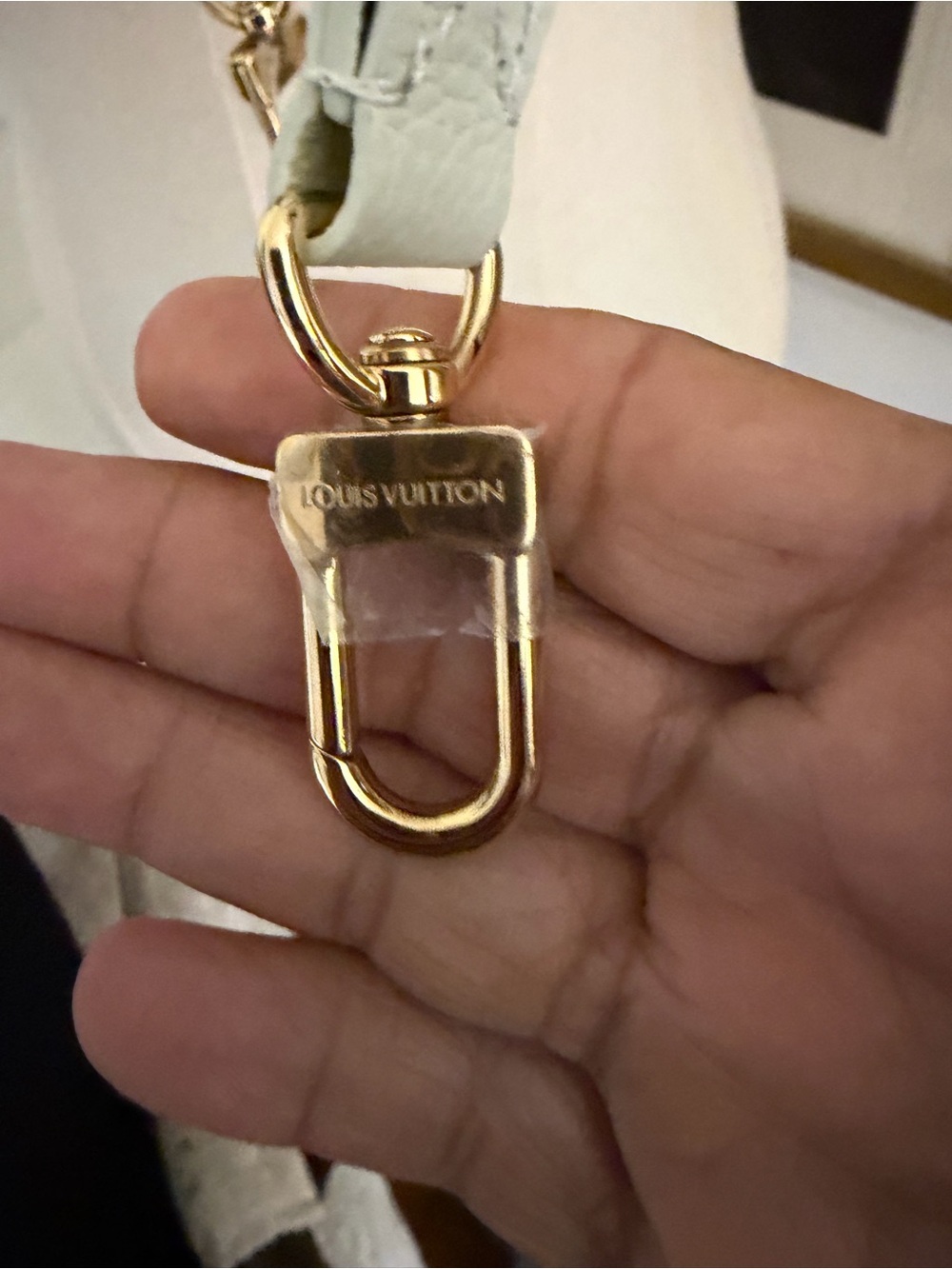Authentic Louis Vuitton Gold-Tone Hardware Strap with mint green leather. - Picture 2 of 6